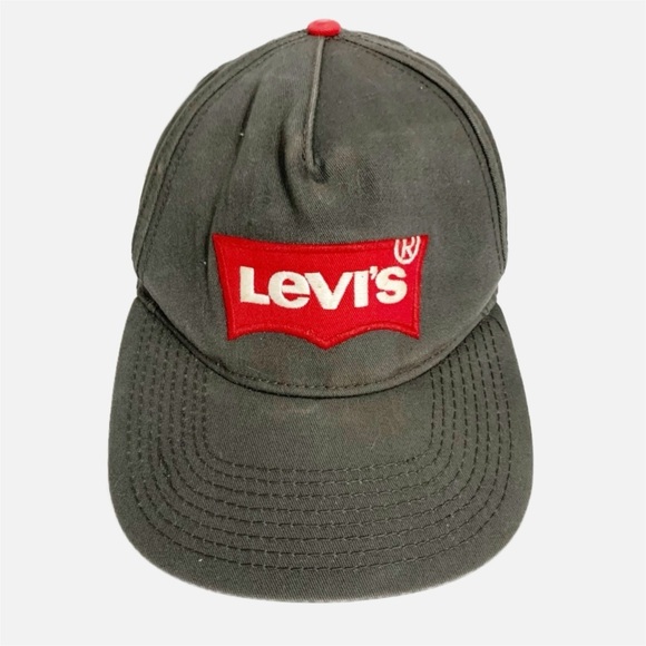 Levi’s Red Tag Batwing Graphic Logo Gray Cotton Adjustable Baseball CapHat ❤️🩶 - Picture 1 of 13